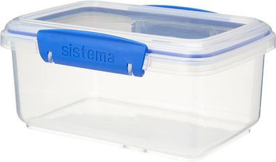 Sistema Lebensmittelbehälter 1 Liter transparent mit blauen Clips