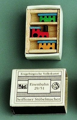 Weihnachtsdekoration Miniaturrahmen mit Eisenbahn BxH 5,5x7 cm NEU Mini Seiffen