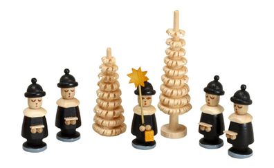 Miniaturfiguren Kurrendefiguren mit Baum schwarz Höhe 2,7 cm NEU Spielzeug Dekor
