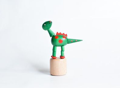 Holzspielzeug Wackelfigur Dinosaurier grün Höhe=9cm NEU Spielzeug Wackeln Wackel