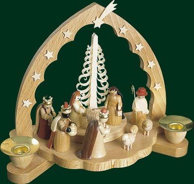 Kerzenhalter Christi Geburt natur Höhe= 17cm NEU Kerze Kerzenlicht Teelicht Weihn