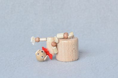 Holzspielzeug Wackelfigur Pudel weiß Höhe=7,5cm NEU Spielzeug Wackeln Wackeltier