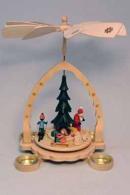 Tischpyramide Figuren im Weihnachtswald bunt Höhe= 27cm NEU Holzpyramide Tischdek