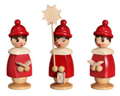 Miniaturfiguren 3 Kurrendefiguren rot Höhe 14,5cm NEU Weihnachten Figuren Kirche