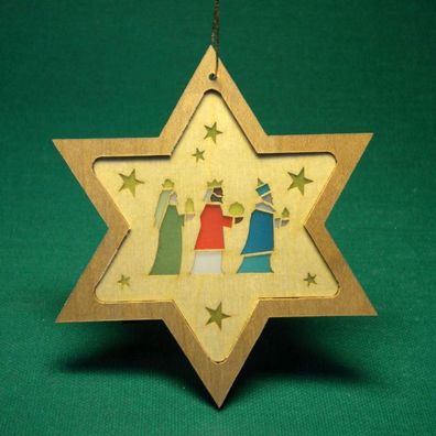 Christbaumschmuck Stern mit Heiligen Drei Könige Höhe= 8cm NEU Weihnachten Baumsc