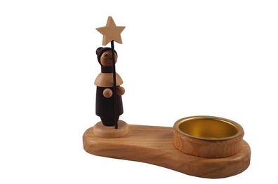 Kerzenhalter Sternträger natur mit Teelicht Höhe=10cm NEU Weihnachten Kerzenschm
