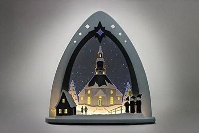 Lichterspitze Seiffener Kirche Länge ca 52cm NEU Motivleuchte Lichterbogen LED