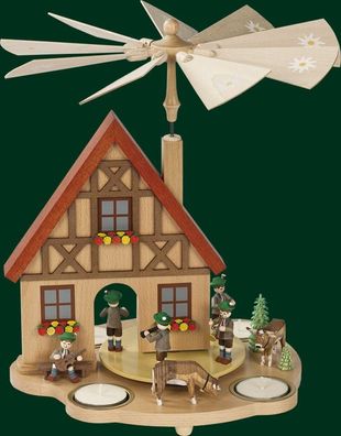 Tischpyramide Haus Bayern mit Teelicht Höhe= 29cm NEU Holzpyramide Tischdekoratio