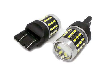 2 Stück 7443, W21/5W LED-Lampe 12-24V CANBUS 1800lm weiß mit Linse Off-Road