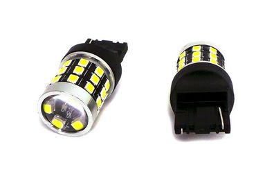 2 Stück 7440, W21W LED-Lampe 12-24V CANBUS 1400lm weiß mit Linse Off-Road