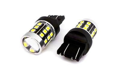 2 Stück 7443, W21/5W LED-Lampe 12-24V CANBUS 1400lm weiß mit Linse Off-Road