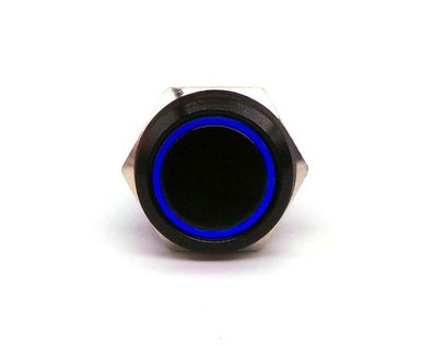 2Stück Ein/ Aus Schalter, LED Druckknopf 18mm schwarz Blau Off-Road