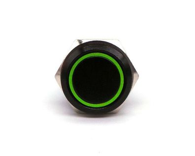2Stück Ein/ Aus Schalter, LED Druckknopf 18mm schwarz Grün Off-Road