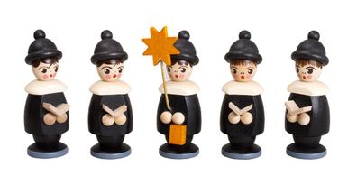 Miniaturfiguren 5 Kurrendefiguren schwarz Höhe 5cm NEU Weihnachten Figuren Kirch