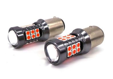 2Stück P21/5W LED-Glühbirne BAY15D 12V CANBUS 1400lm rot Off-Road