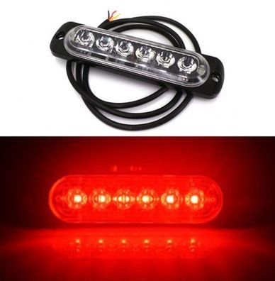 Nebelscheinwerfer 6 LED 12V-18V, rot Off-Road