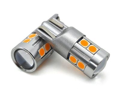 2 Stück W5W LED T10 12-24V CANBUS Glühbirne 500lm 8 Farben Orange Off-Road