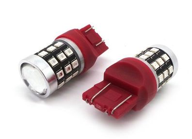 2 Stück W21/5W LED-Lampe 7443 12-24V 1100lm CANBUS rot Off-Road