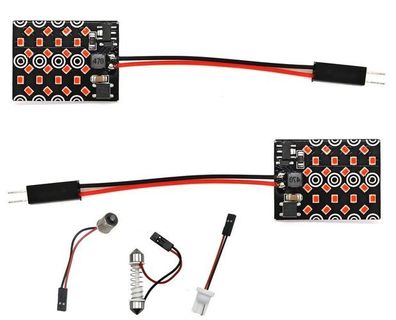 2 Stuck Panel 24 LED 12V T10, SV8.5, T4W CANBUS 1000lm rot Off-Road