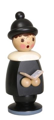 Miniaturfiguren Frierendes Kurrendekind mit Buch schwarz Höhe 26cm NEU Weihnacht