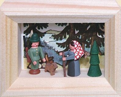 Weihnachtsdekoration Miniaturrahmen Förster und Buschweibl BxH 5,5x7 cm NEU Mini