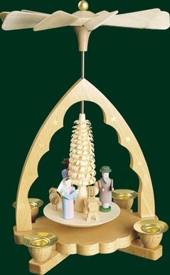 Tischpyramide Christi Geburt mit Schäfer Höhe= 19cm NEU Holzpyramide Tischdekorat