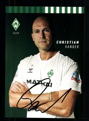 Christian Vander Autogrammkarte Werder Bremen 2023-24 Original Signiert