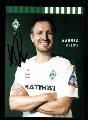Hannes Drews Autogrammkarte Werder Bremen 2023-24 Original Signiert