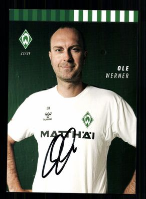 Ole Werner Autogrammkarte Werder Bremen 2023-24 Original Signiert