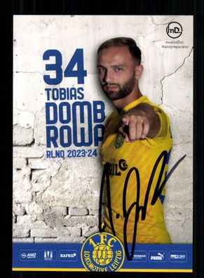 Tobias Domb Rowa Autogrammkarte 1 FC Lokomotive Leipzig 2023-24 Original Sign