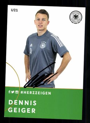 Dennis Geiger DFB Autogrammkarte U 21 2019 Original Signiert