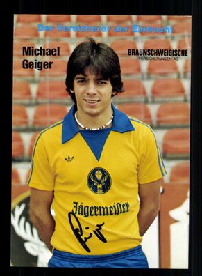 Michael Geiger Autogrammkarte Eintracht Braunschweig 1981-82 Original Signiert