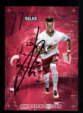 Davie Selke Autogrammkarte RB Leipzig 2016-17 Original Signiert