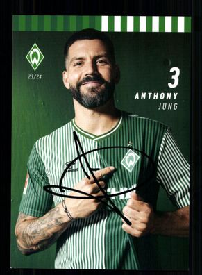 Anthony Jung Autogrammkarte Werder Bremen 2023-24 Original Signiert