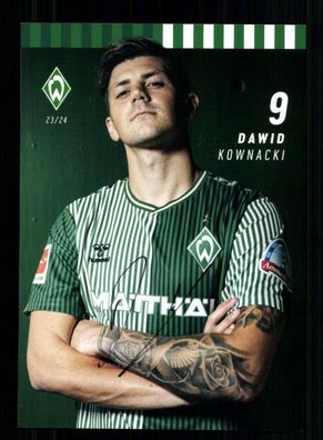 Dawid Kownacki Autogrammkarte Werder Bremen 2023-24 Original Signiert