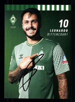 Leonardo Bittencourt Autogrammkarte Werder Bremen 2023-24 Original Signiert