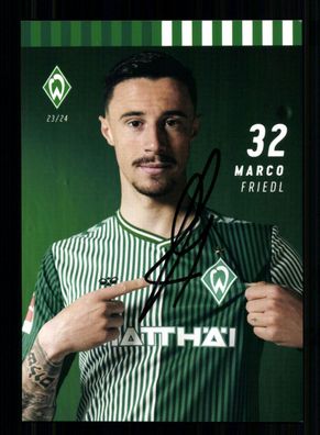 Marco Friedl Autogrammkarte Werder Bremen 2023-24 Original Signiert