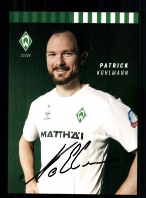 Patrick Kohlmann Autogrammkarte Werder Bremen 2023-24 Original Signiert