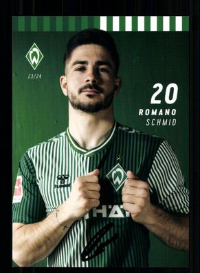 Romano Schmid Autogrammkarte Werder Bremen 2023-24 Original Signiert