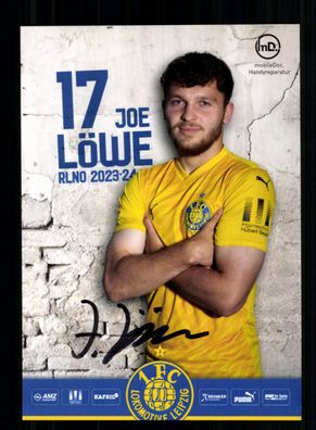 Joe Löwe Autogrammkarte 1 FC Lokomotive Leipzig 2023-24 Original Signiert