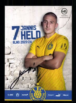 Jannis Held Autogrammkarte 1 FC Lokomotive Leipzig 2023-24 Original Signiert