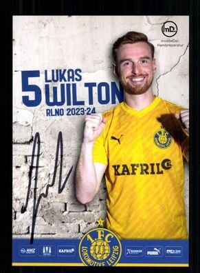 Lukas Wilton Autogrammkarte 1 FC Lokomotive Leipzig 2023-24 Original Signiert