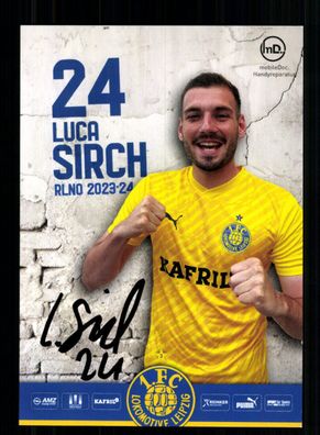 Luca Sirch Autogrammkarte 1 FC Lokomotive Leipzig 2023-24 Original Signiert