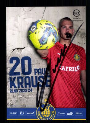 Paul Krause Autogrammkarte 1 FC Lokomotive Leipzig 2023-24 Original Signiert