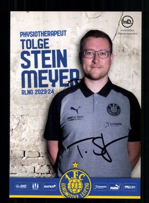 Tolge Stein Meyer Autogrammkarte 1 FC Lokomotive Leipzig 2023-24 Original Sign