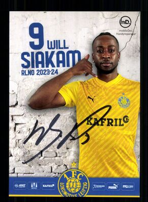 Will Siakam Autogrammkarte 1 FC Lokomotive Leipzig 2023-24 Original Sign