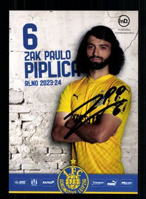 Zak Paulo Piplica Autogrammkarte 1 FC Lokomotive Leipzig 2023-24 Original Sign