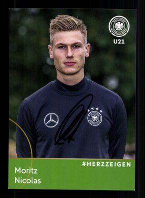 Moritz Nicolas DFB Autogrammkarte U 21 2017 Original Signiert
