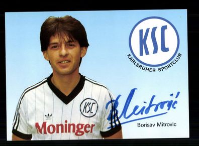 Boris Mitrovic Autogrammkarte Karlsruher SC 1984-85 Original Signiert