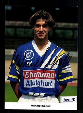 Mehmet Scholl Autogrammkarte Karlsruher SC 1991-92 Original Signiert